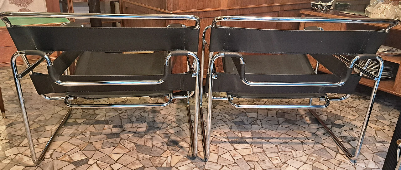 Pair of B3 Wassily armchairs by Marcel Breuer, 90s 5