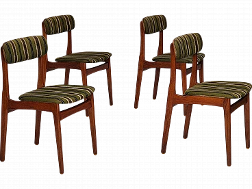 4 Danish teak chairs, 1960s