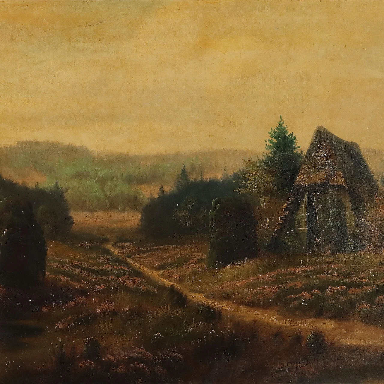 Modern Painting Landscape with Countryside XX Century 3