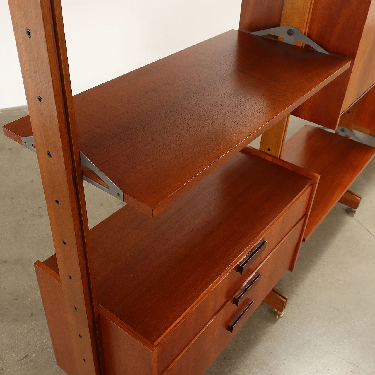 Solid wood and teak veneer bookcase, 1960s 6