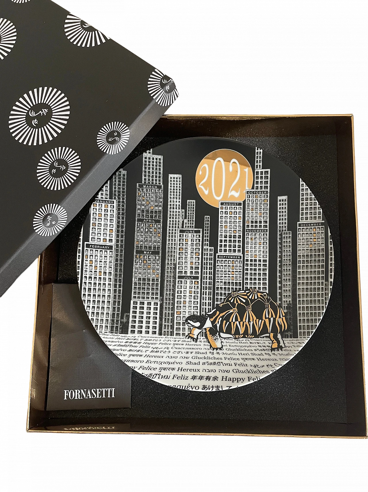 Fornasetti's 2021 Calendar plate numbered 8