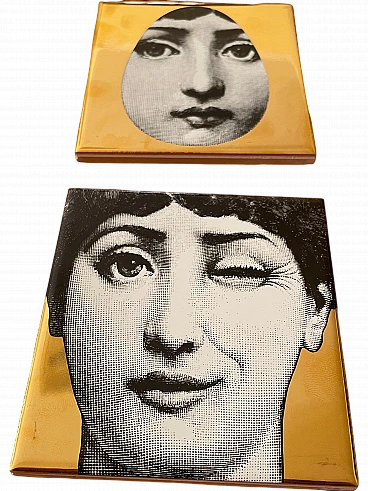 Pair of tiles by Ceramiche Bardelli for Fornasetti