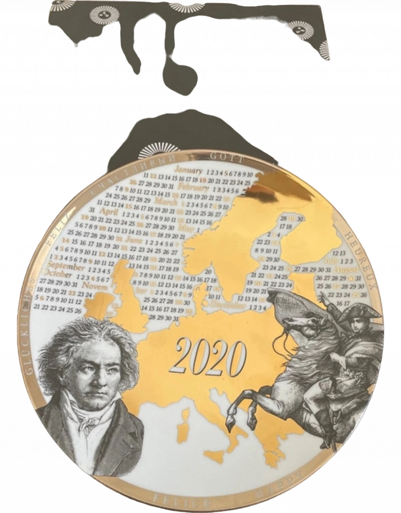 Fornasetti's 2020 Calendar plate numbered 8