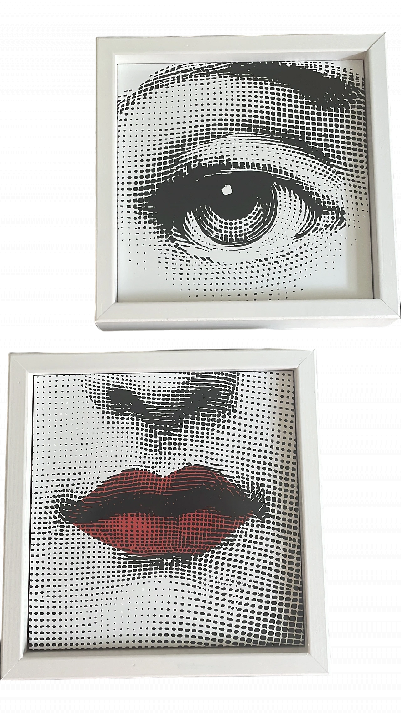 Pair of Fornasetti tiles framed 8