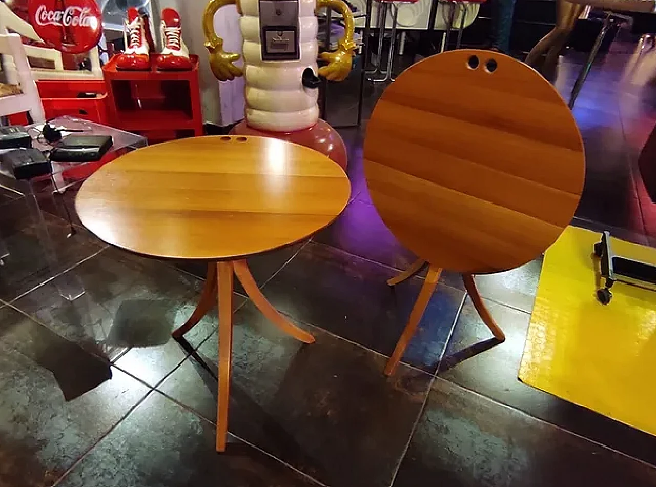 Pair of folding wooden coffee tables, late 20th century 2