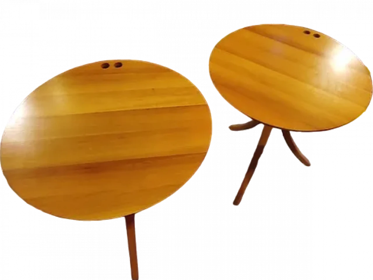 Pair of folding wooden coffee tables, late 20th century 4