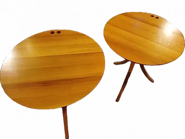 Pair of folding wooden coffee tables, late 20th century