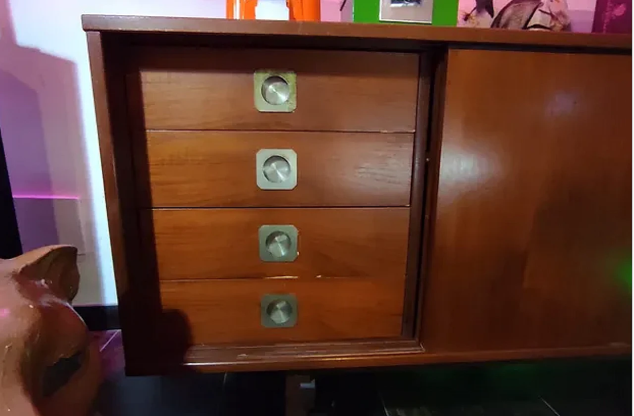 Cherry-coloured wooden sideboard, 1960s 4