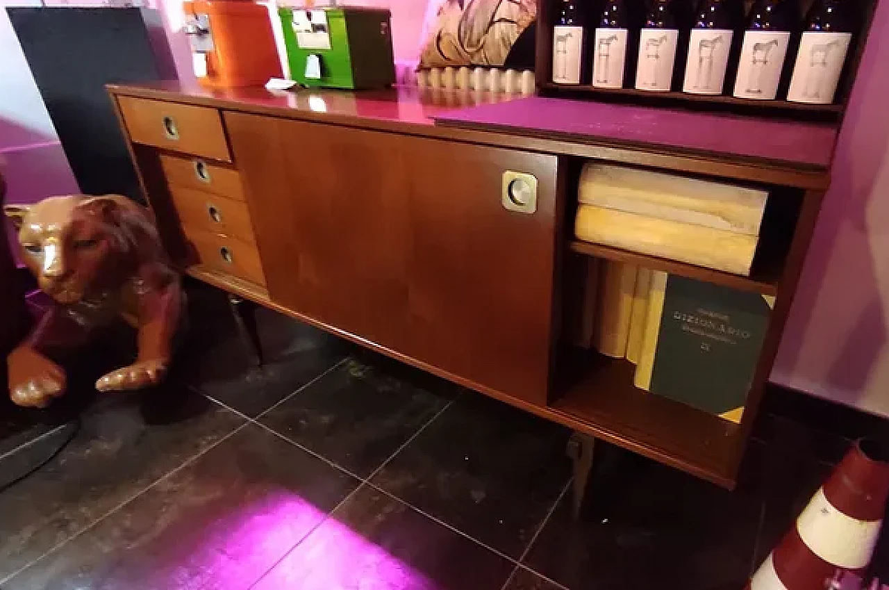 Cherry-coloured wooden sideboard, 1960s 5