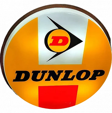 Insegna luminosa Dunlop in plastica e metallo, fine '900