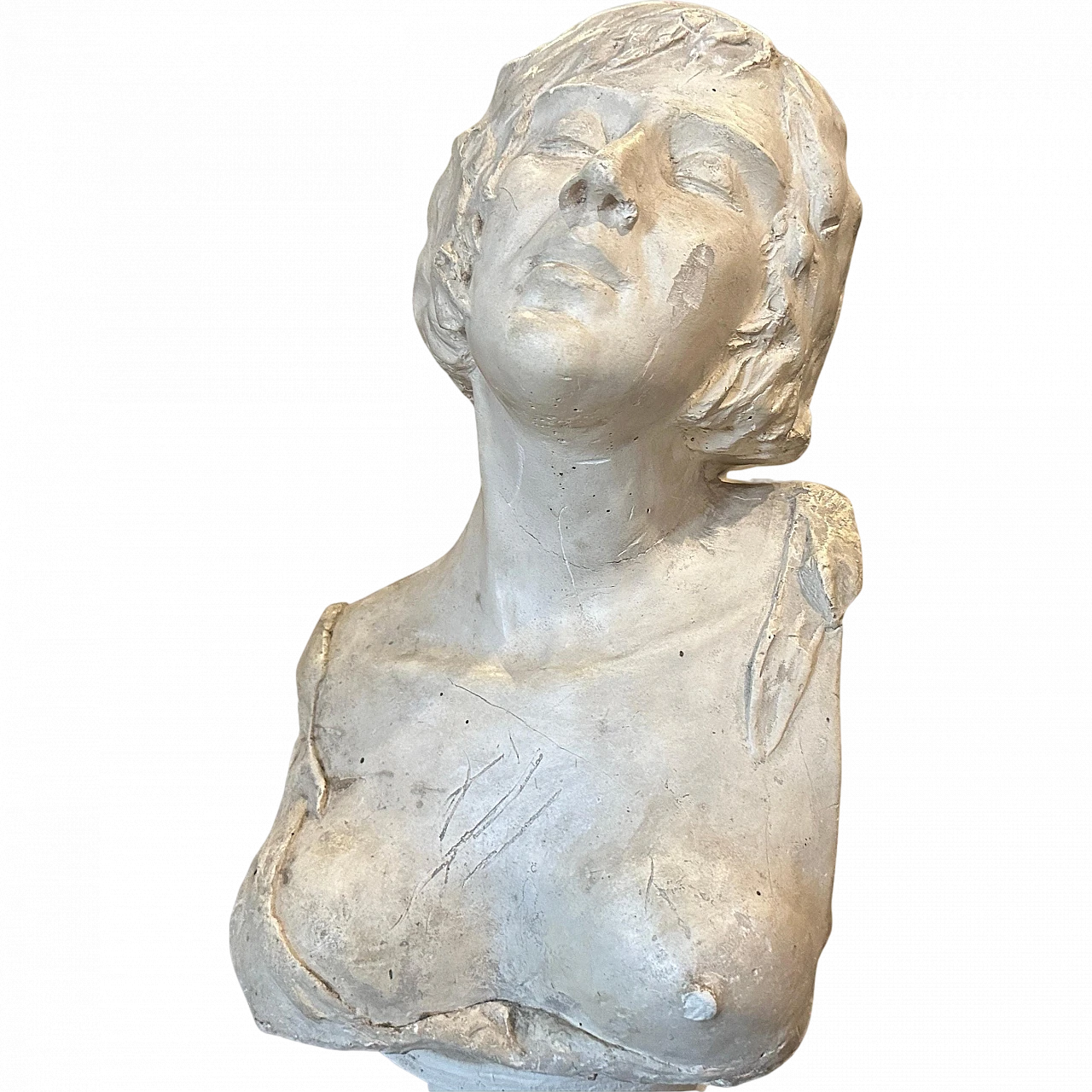 Scultura di donna in gesso in stile liberty, primo '900 11