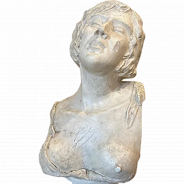 Scultura di donna in gesso in stile liberty, primo '900