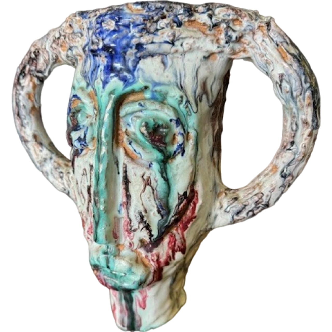 Vaso in ceramica dipinta, anni '50 12