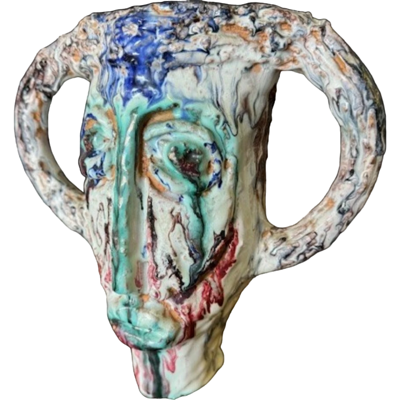 Vaso in ceramica dipinta, anni '50 13