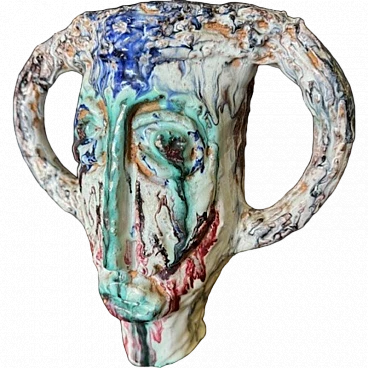 Vaso in ceramica dipinta, anni '50