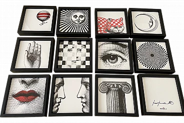 12 Quadretti di Ceramiche Bardelli per Fornasetti