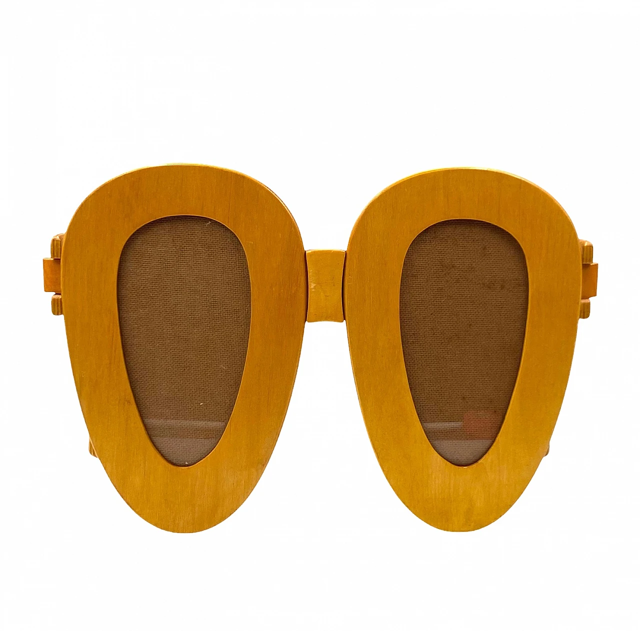 Wooden glasses shaped double photo frame, 1980 5