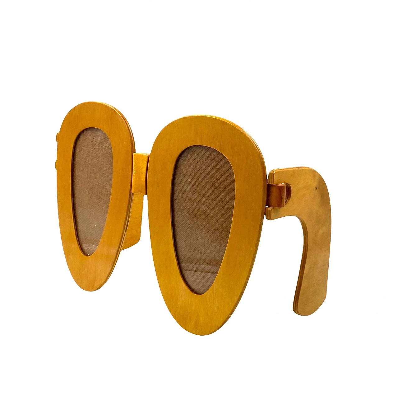 Wooden glasses shaped double photo frame, 1980 6