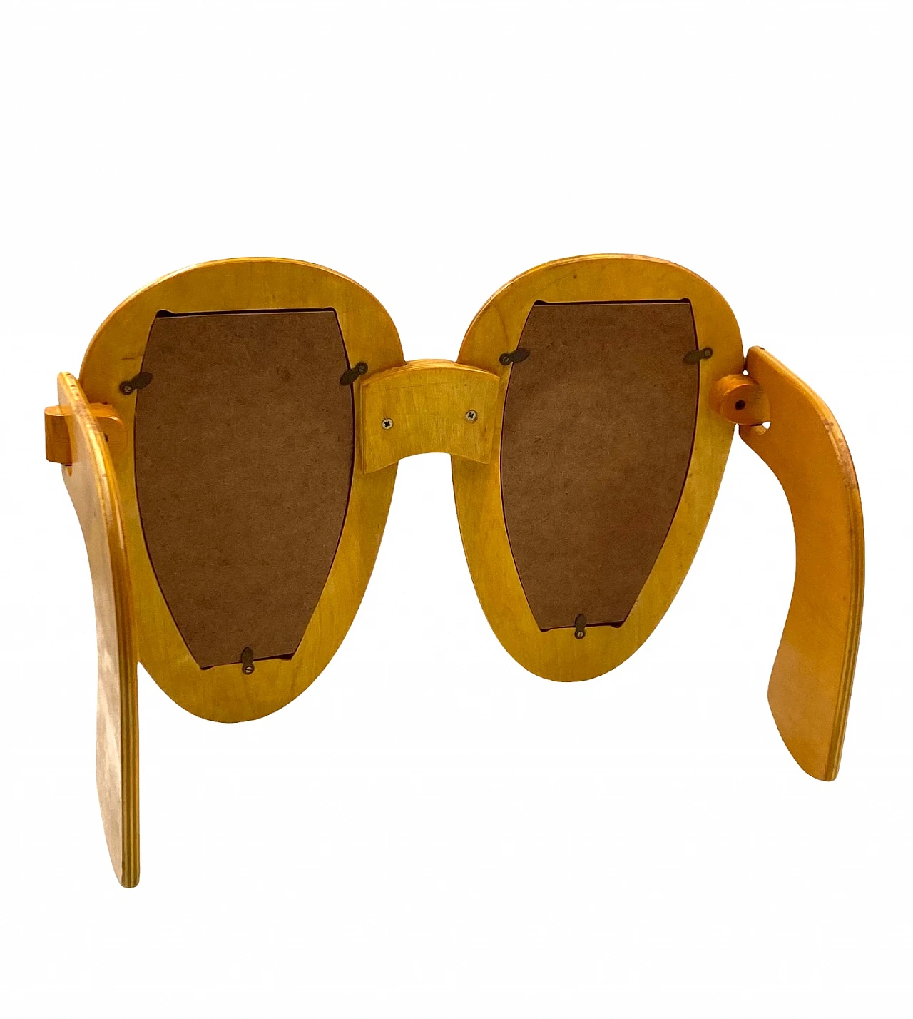 Wooden glasses shaped double photo frame, 1980 13