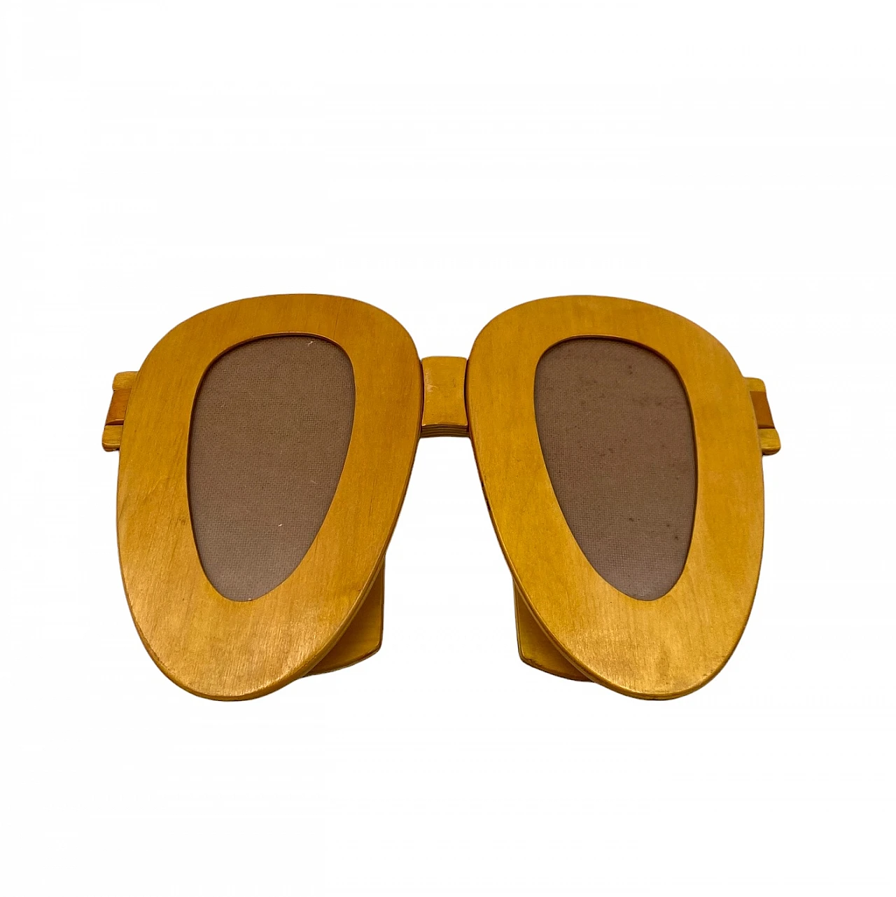 Wooden glasses shaped double photo frame, 1980 21