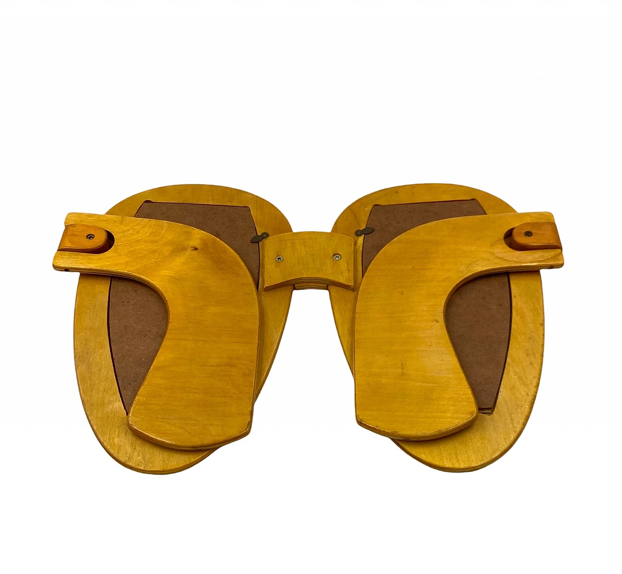 Wooden glasses shaped double photo frame, 1980 22