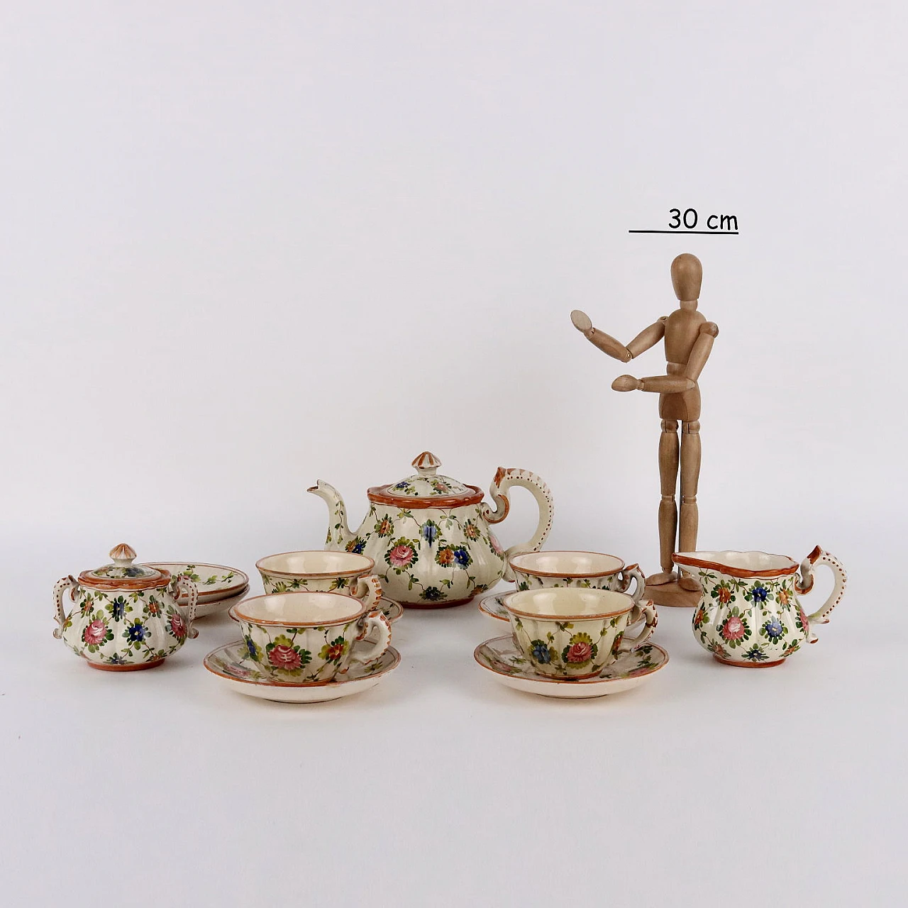 Antique Tea Set Majolica Italy XX Century 2