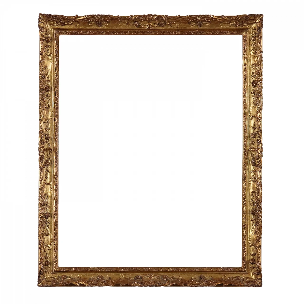 Antique Frame Rococo Style Gilded Wood Italy XX Century 1