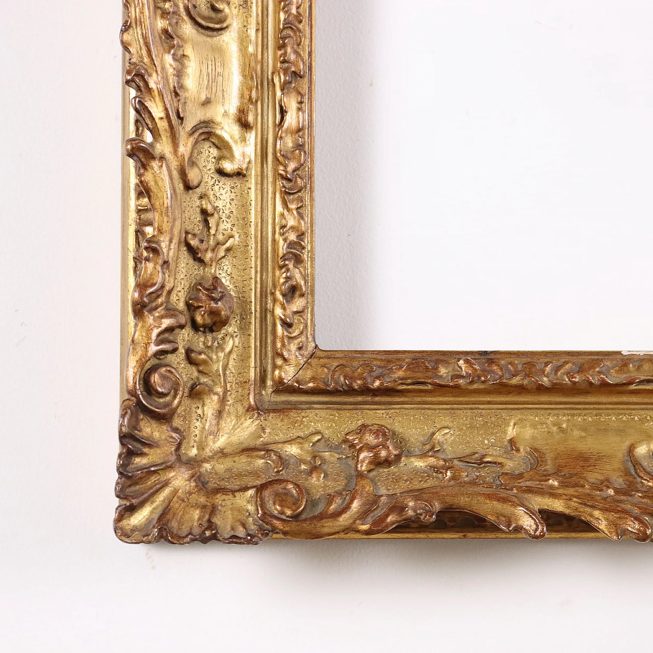 Antique Frame Rococo Style Gilded Wood Italy XX Century 6