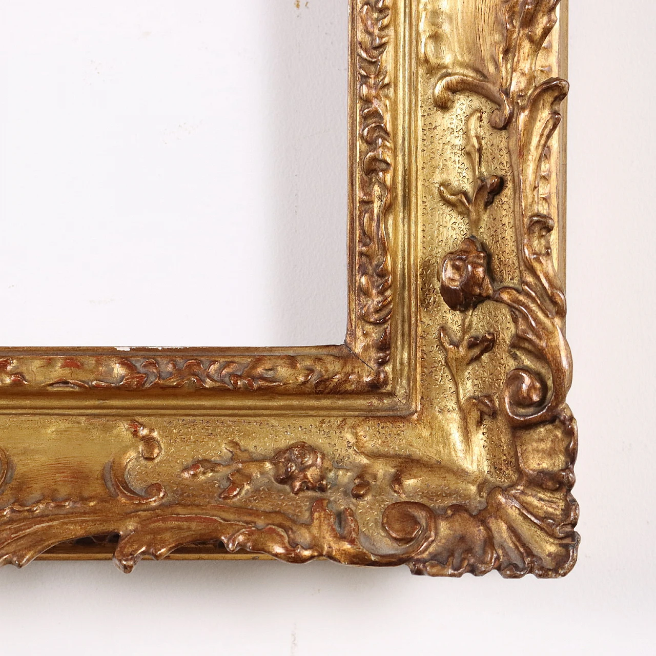 Antique Frame Rococo Style Gilded Wood Italy XX Century 7