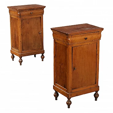 Pair of Louis Philippe bedside tables in walnut, 19th century