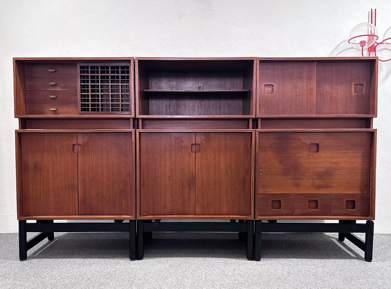 Danish modular wooden sideboard, 1960s 1