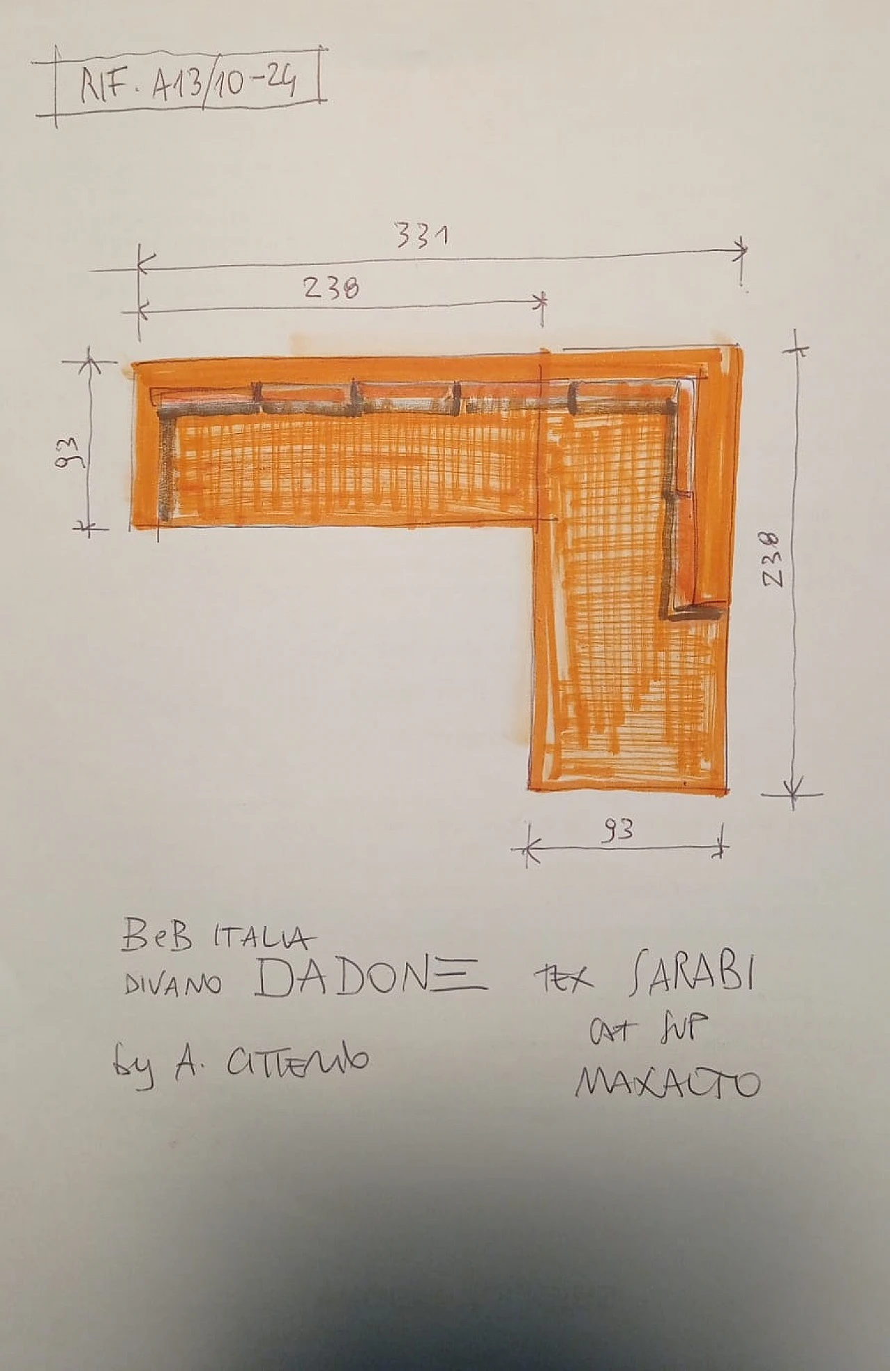 Divano Dadone in tessuto di A. Citterio per B&B Italia, anni 2000 7