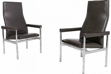 Pair of high back armchairs by Fritz Hansen, 1980s