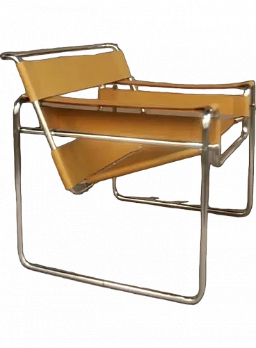 Coppia di poltrone Wassily B3 in pelle gialla di Knoll International