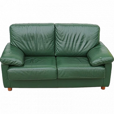 Green leather sofa