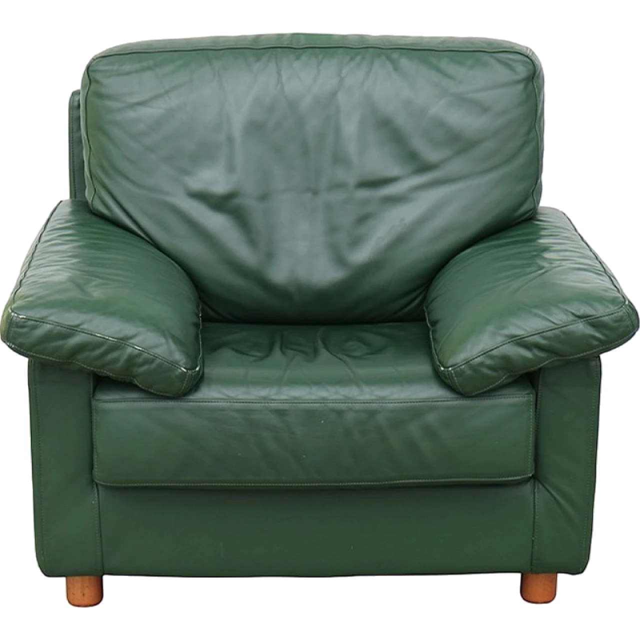 Green leather armchair 5