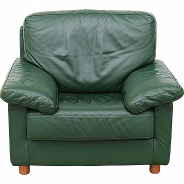 Green leather armchair