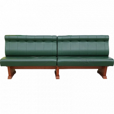 Leather wall bench