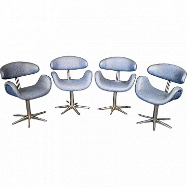 Set of 4 vintage 1960s hairdressing chairs