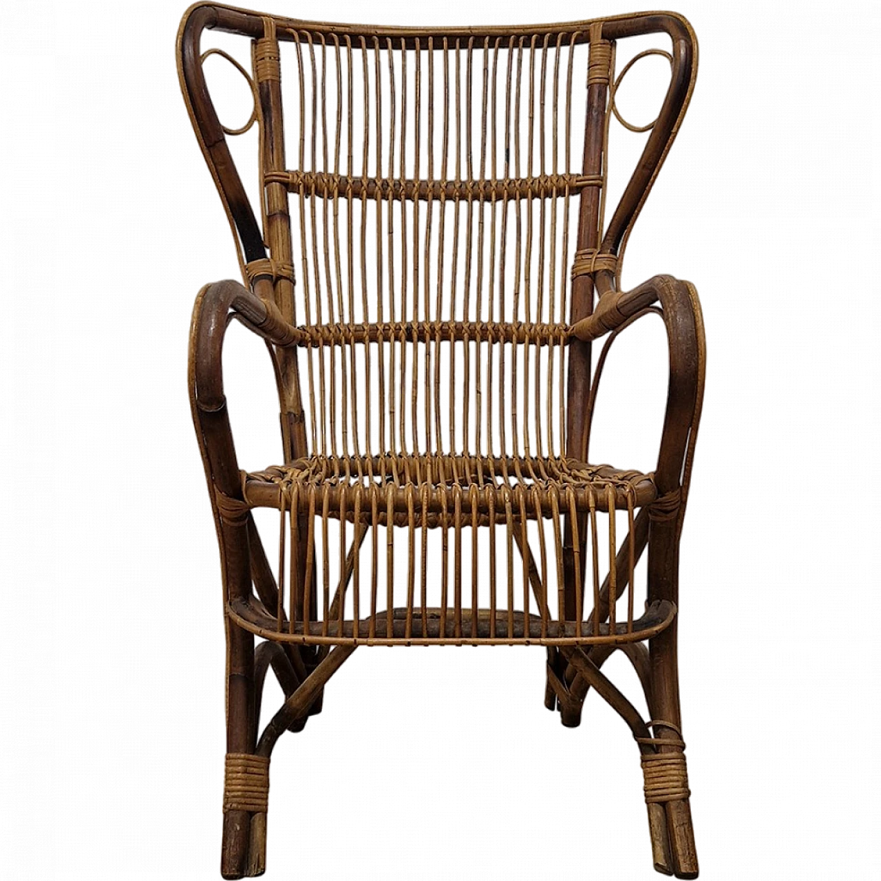 Bamboo and rattan armchair 8