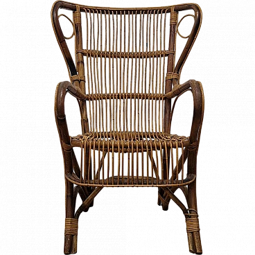 Bamboo and rattan armchair