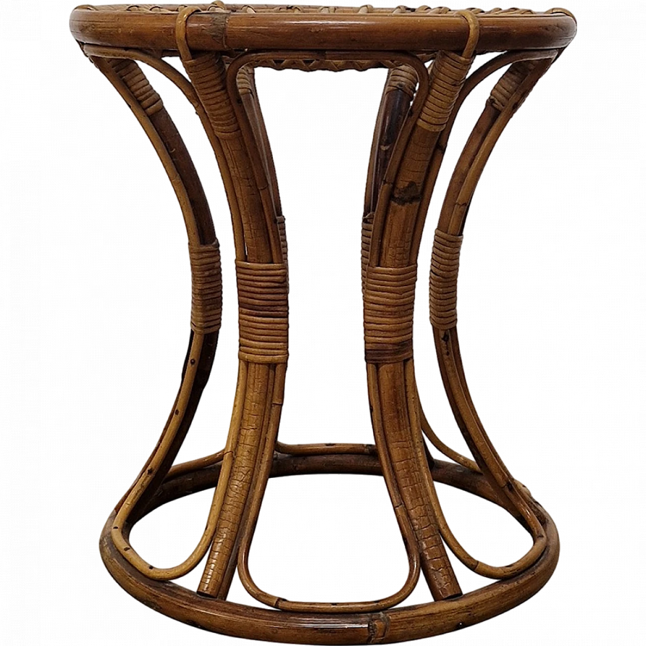 Bamboo and rattan stool 6