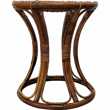 Bamboo and rattan stool