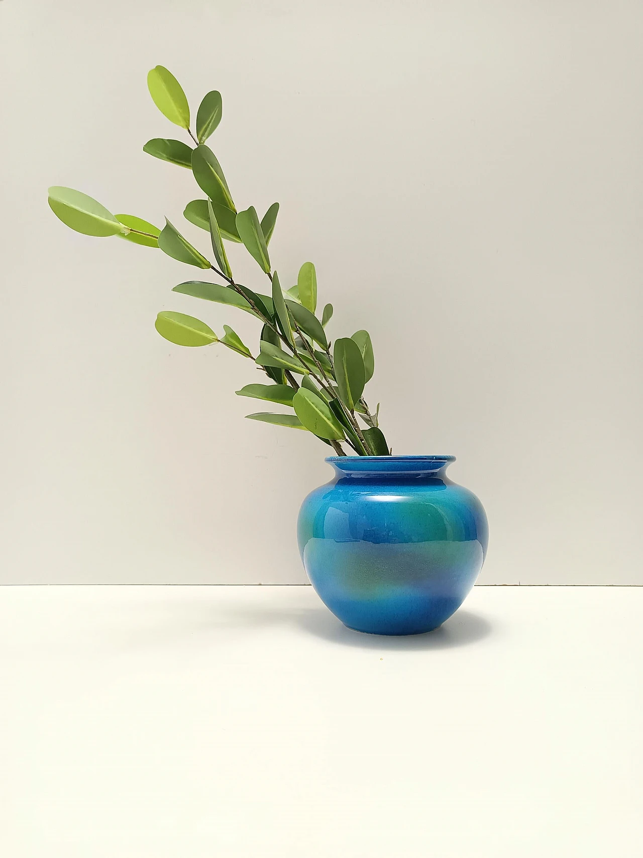 Blue Ceramic Vase by Aldo Londi for Bitossi and Italica Ars, 1970s 2