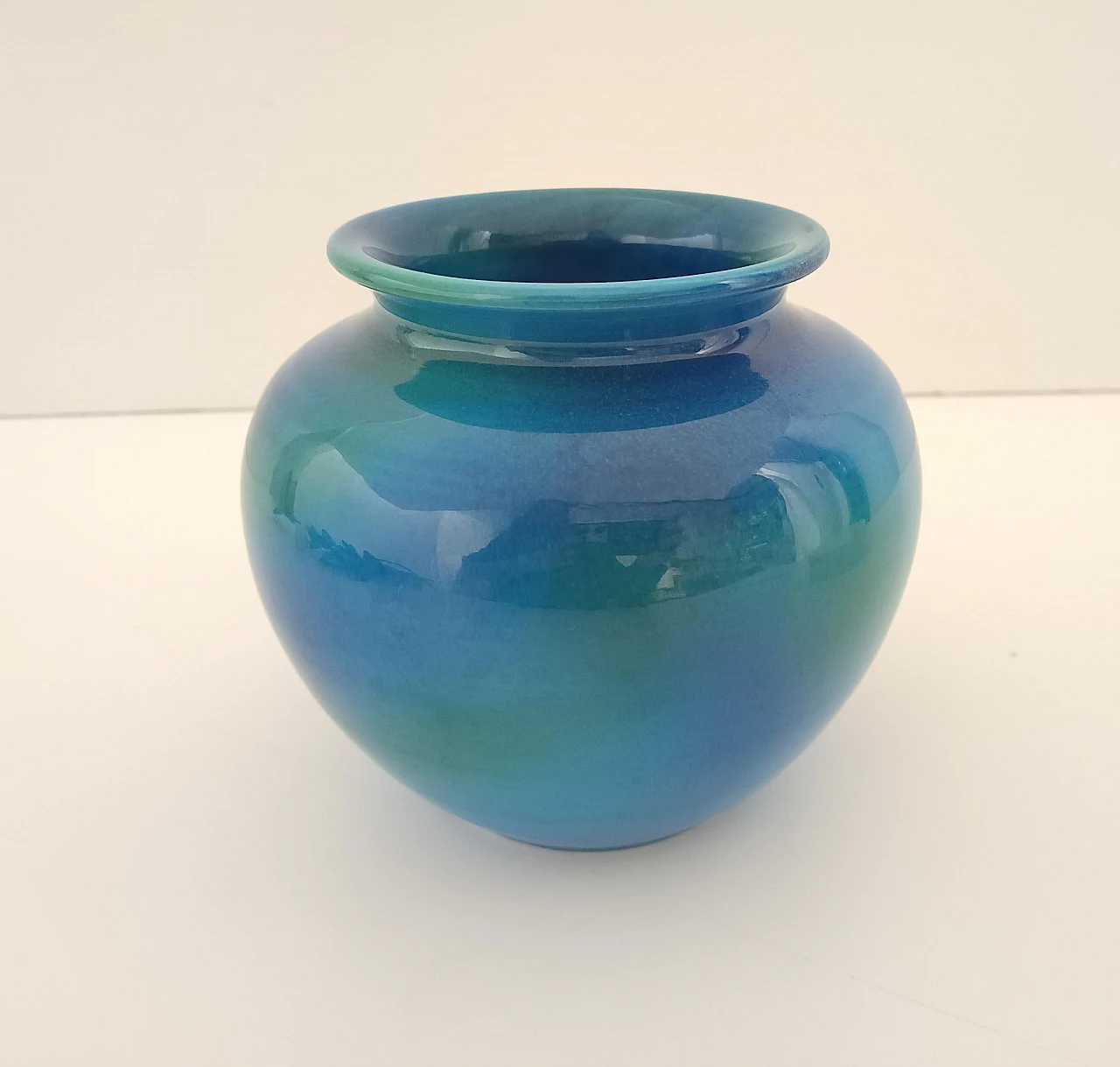 Blue Ceramic Vase by Aldo Londi for Bitossi and Italica Ars, 1970s 7