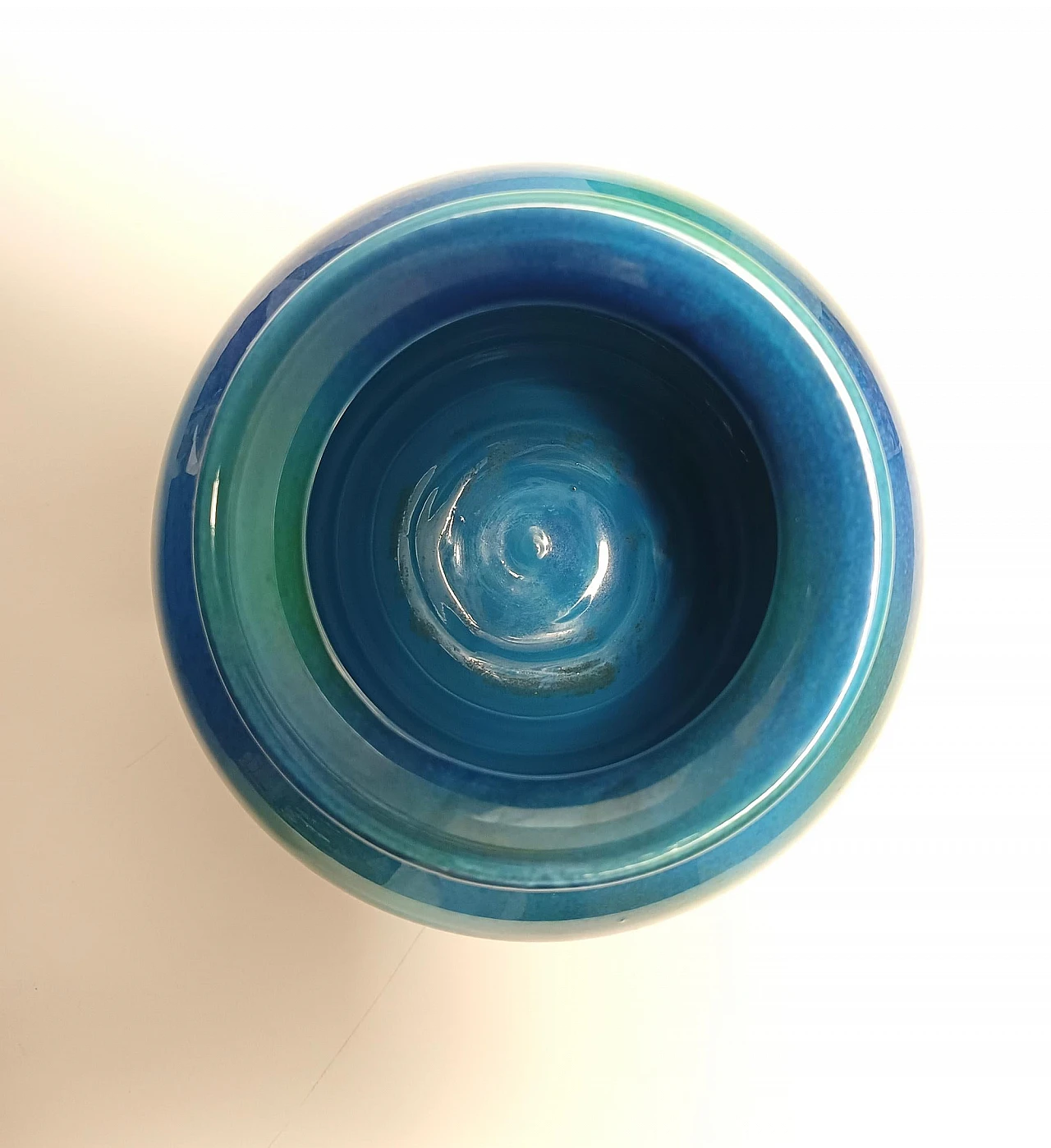 Vaso di Aldo Londi per Bitossi e Italica Ars in ceramica blu, anni '70 8