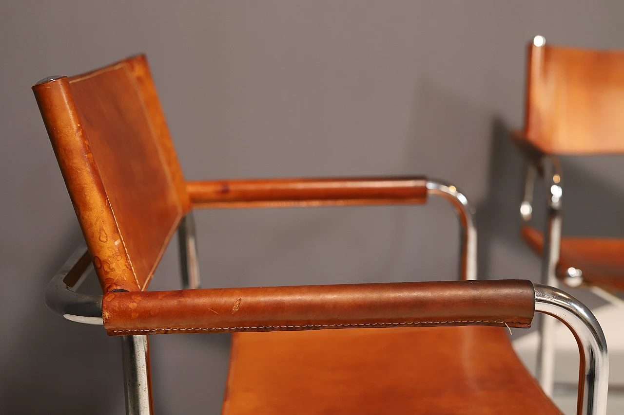 Pair of cantilever tubular steel armchairs by Marcel Breuer, 1970s 6