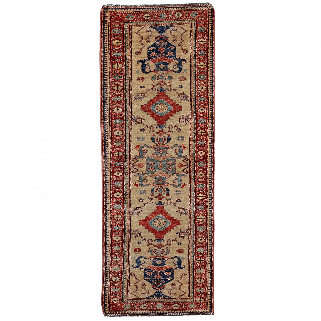 Antique Gasny Carpet Wool Heavy Knot Pakistan 89 x 32 In 1