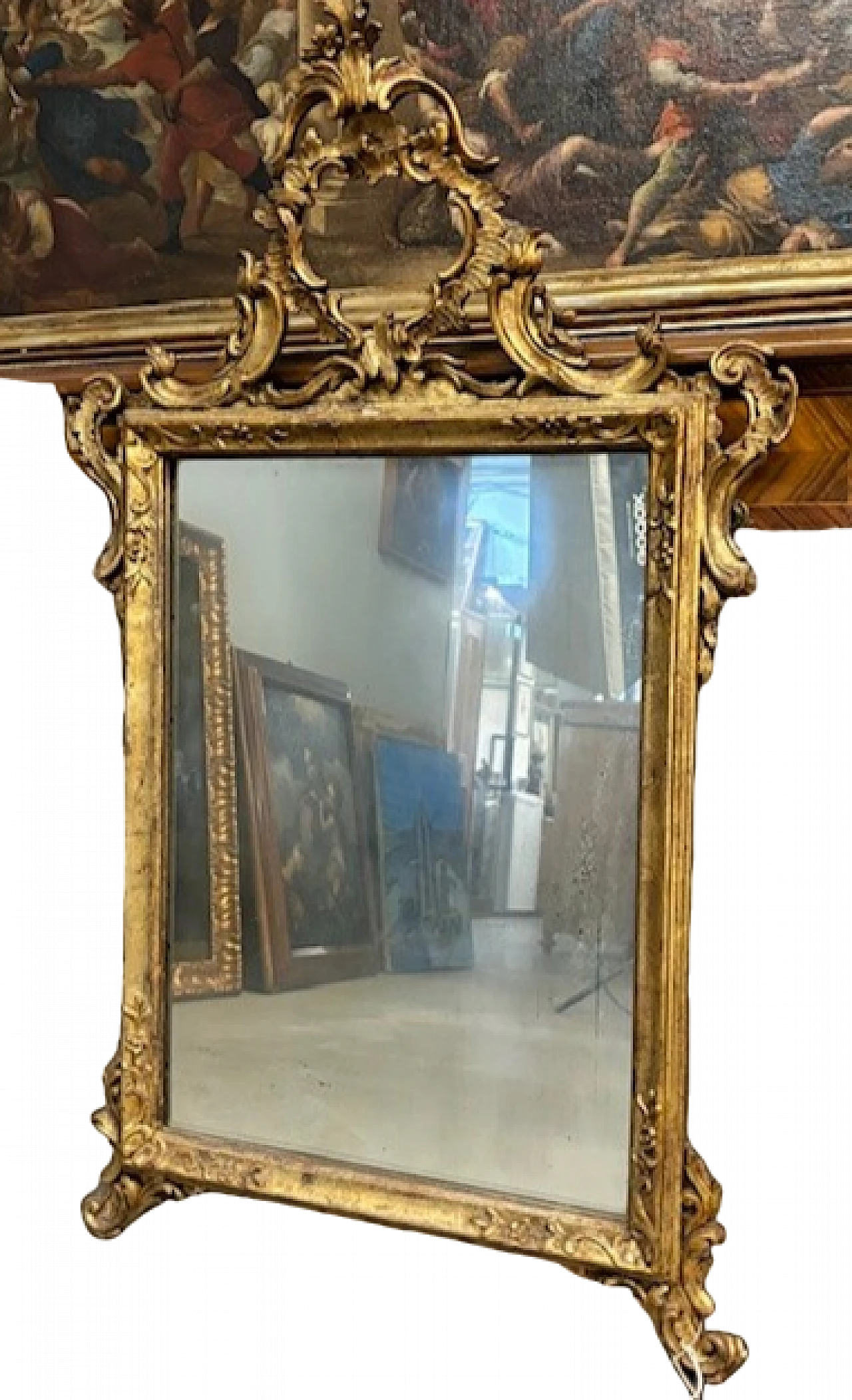 Gilded carved mirror in Louis XVI style, end of the 19th century, 15