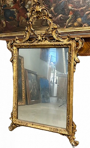 Gilded carved mirror in Louis XVI style, end of the 19th century,